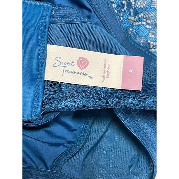 NWOT.Secret treasures.Women lace bra,‎ blue color size 1X - Picture 10 of 12